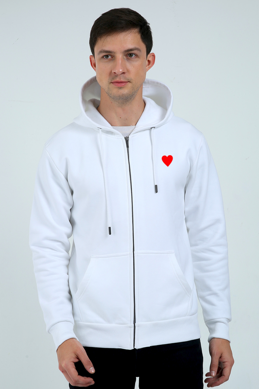 Heart Unisex Fleece Heavyweight Zip Hoodie