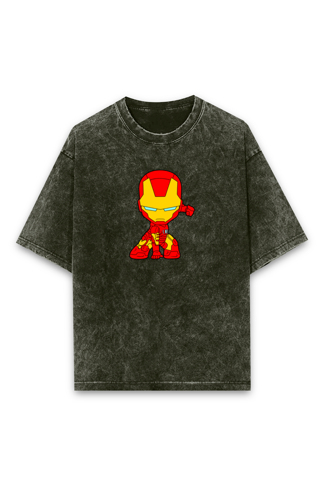 Iron Man (Unisex Acid Wash Oversized Classic T-shirt)