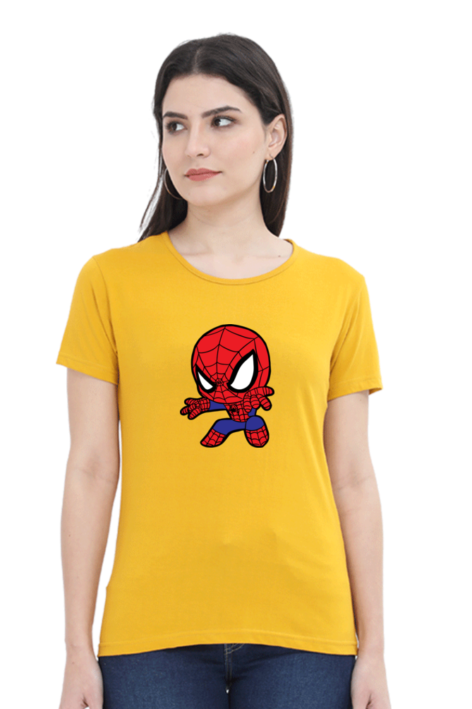 Spider-Man (Female Round Neck Half Sleeve Classic)