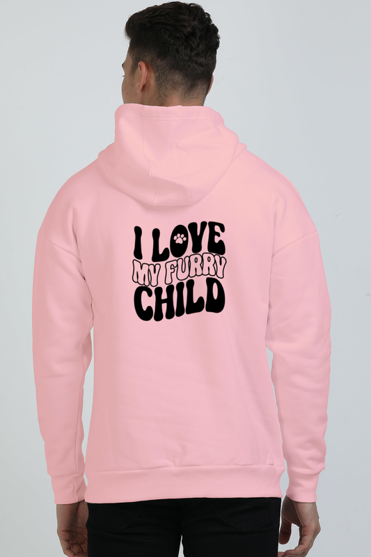 I love my furry child (Unisex Oversized Hooded Sweatshirt)