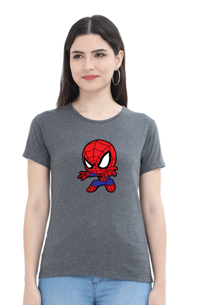 Spider-Man (Female Round Neck Half Sleeve Classic)