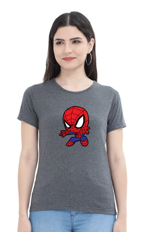 Spider-Man (Female Round Neck Half Sleeve Classic)