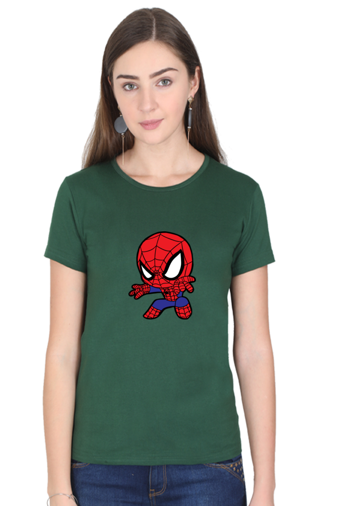 Spider-Man (Female Round Neck Half Sleeve Classic)